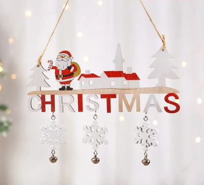 Gnome Santa Claus Wooden Hanging Ornament Festive Christmas Decor