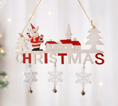 Gnome Santa Claus Wooden Hanging Ornament Festive Christmas Decor