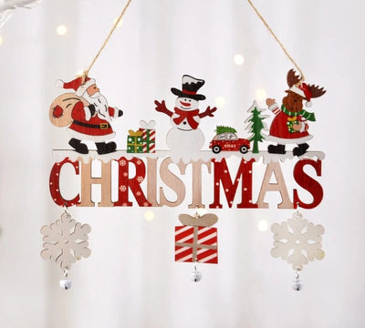 Gnome Santa Claus Wooden Hanging Ornament Festive Christmas Decor