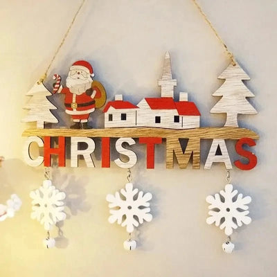 Gnome Santa Claus Wooden Hanging Ornament Festive Christmas Decor