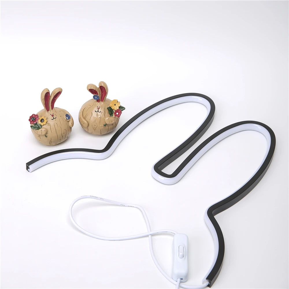 Rabbit LED Night Light USB Powered Bedside Lamp For Kids