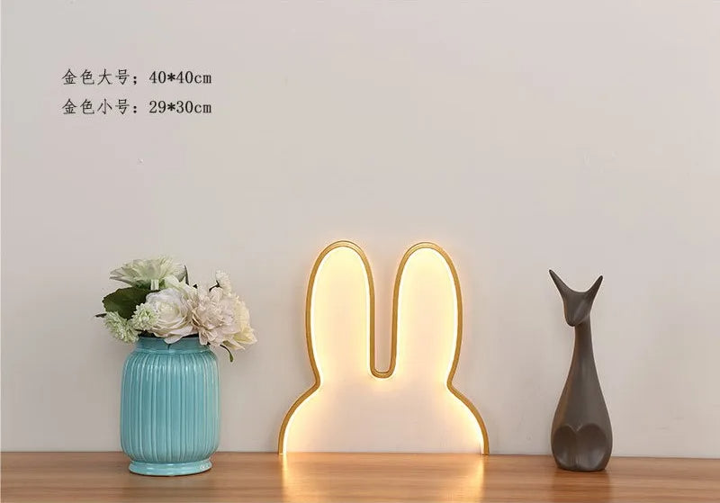 Rabbit LED Night Light USB Powered Bedside Lamp For Kids