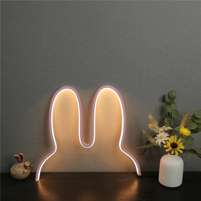 Rabbit LED Night Light USB Powered Bedside Lamp For Kids