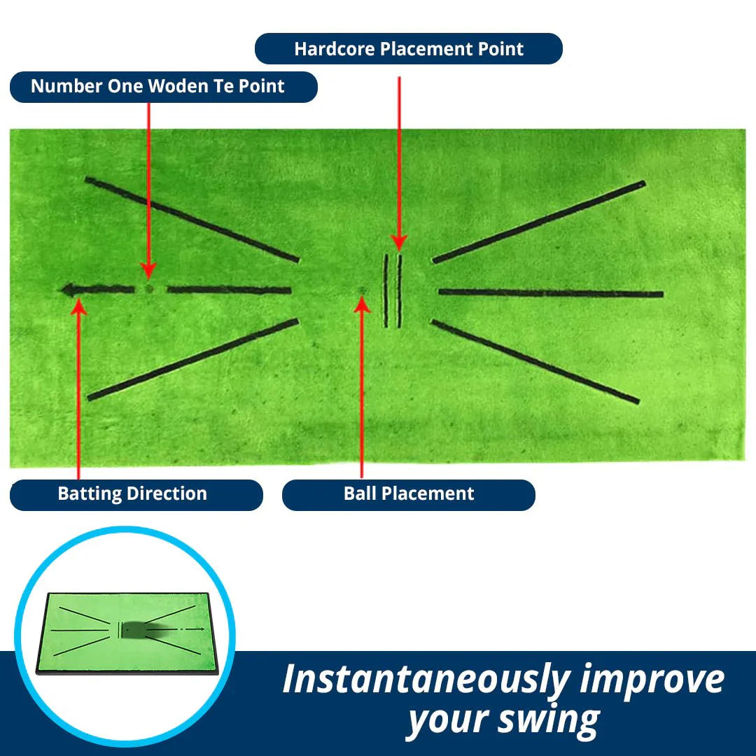 Golf Training Mat With Swing Detection And Divot For Indoor Outdoor Use