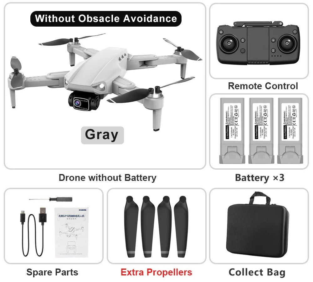 RC Drone With 8K Camera GPS 5G Dual Lens 2-Axis Gimbal