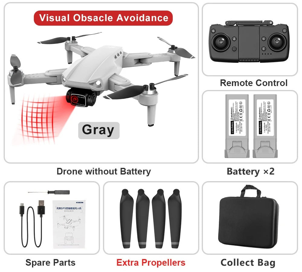 RC Drone With 8K Camera GPS 5G Dual Lens 2-Axis Gimbal