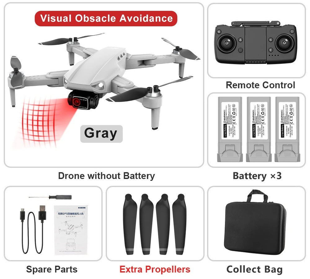 RC Drone With 8K Camera GPS 5G Dual Lens 2-Axis Gimbal