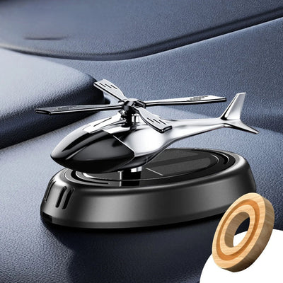Solar-Powered Car Air Freshener Rotating Helicopter Aroma Diffuser