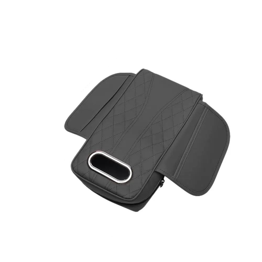 Car Armrest Cushion Memory Foam With Tissue Box And Storage Pockets