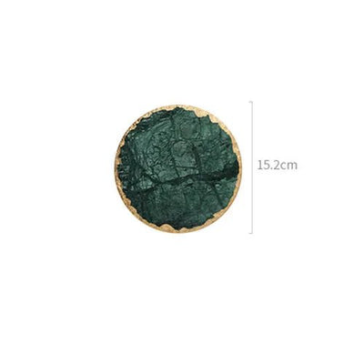 Green Marble Jewelry Coaster Elegant Organizer For Rings Necklaces Cosmetics