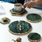 Green Marble Jewelry Coaster Elegant Organizer For Rings Necklaces Cosmetics