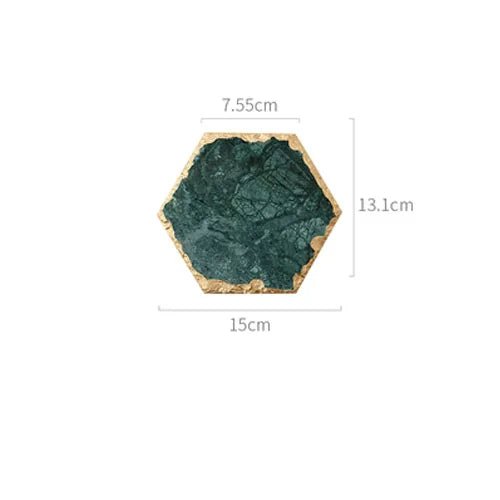 Green Marble Jewelry Coaster Elegant Organizer For Rings Necklaces Cosmetics