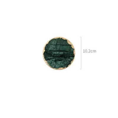 Green Marble Jewelry Coaster Elegant Organizer For Rings Necklaces Cosmetics