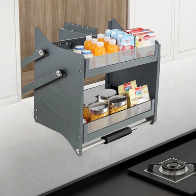 Pull Down Kitchen Shelf 24 Inch Cabinet Space Saving Organizer