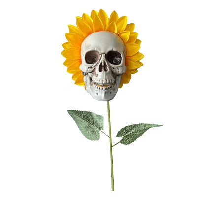 Halloween Skull Sunflower Decoration Outdoor Garden Decorative Stake