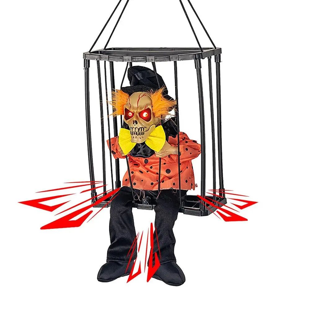 Halloween Prisoner Ghost Decoration Talking Hanging Cage Ghost