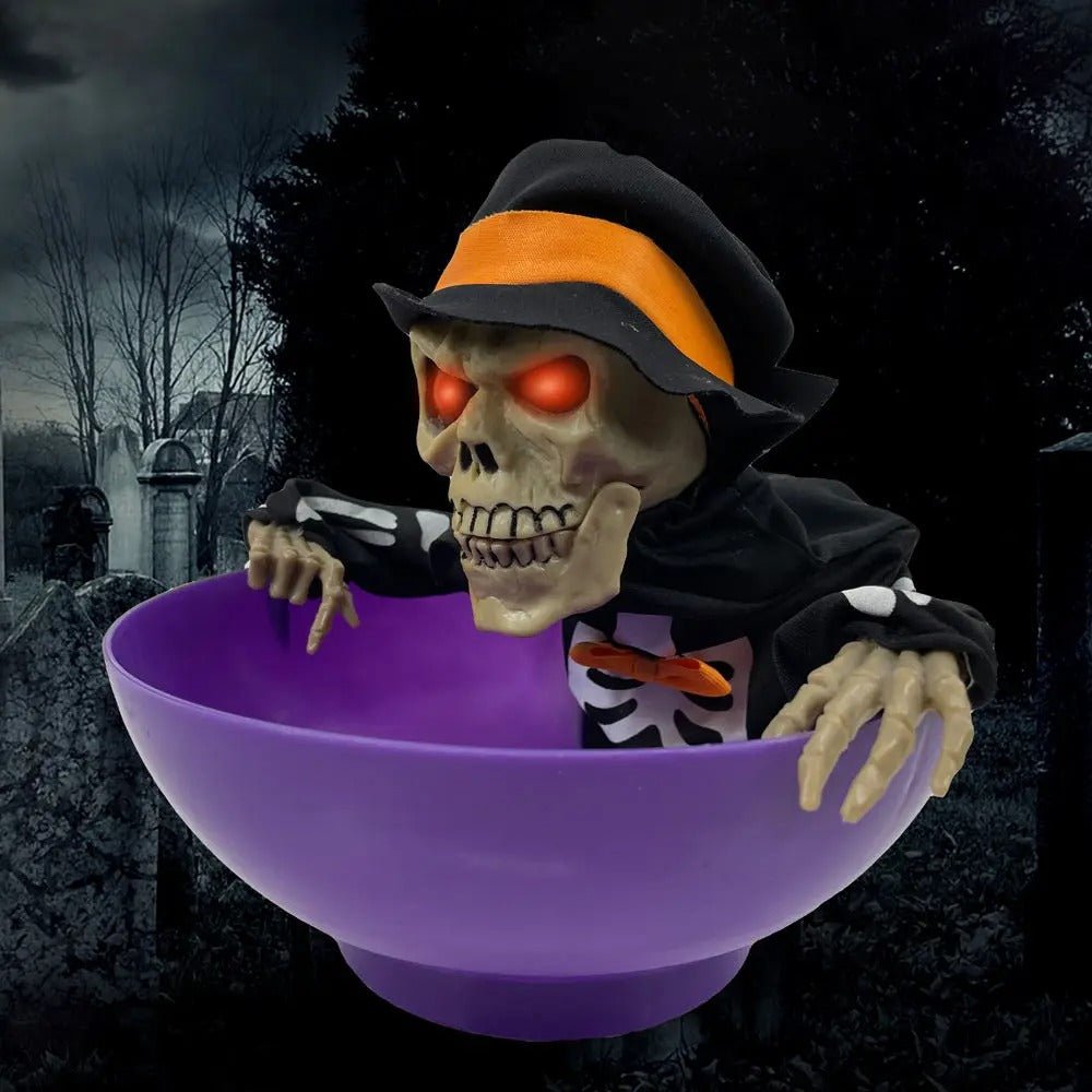 Halloween Candy Bowl Electric Ghost Fruit Plate Party Decoration