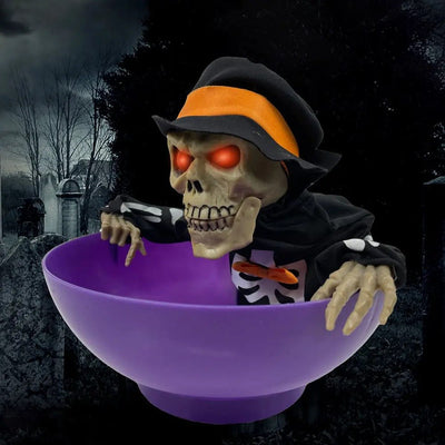 Halloween Candy Bowl Electric Ghost Fruit Plate Party Decoration