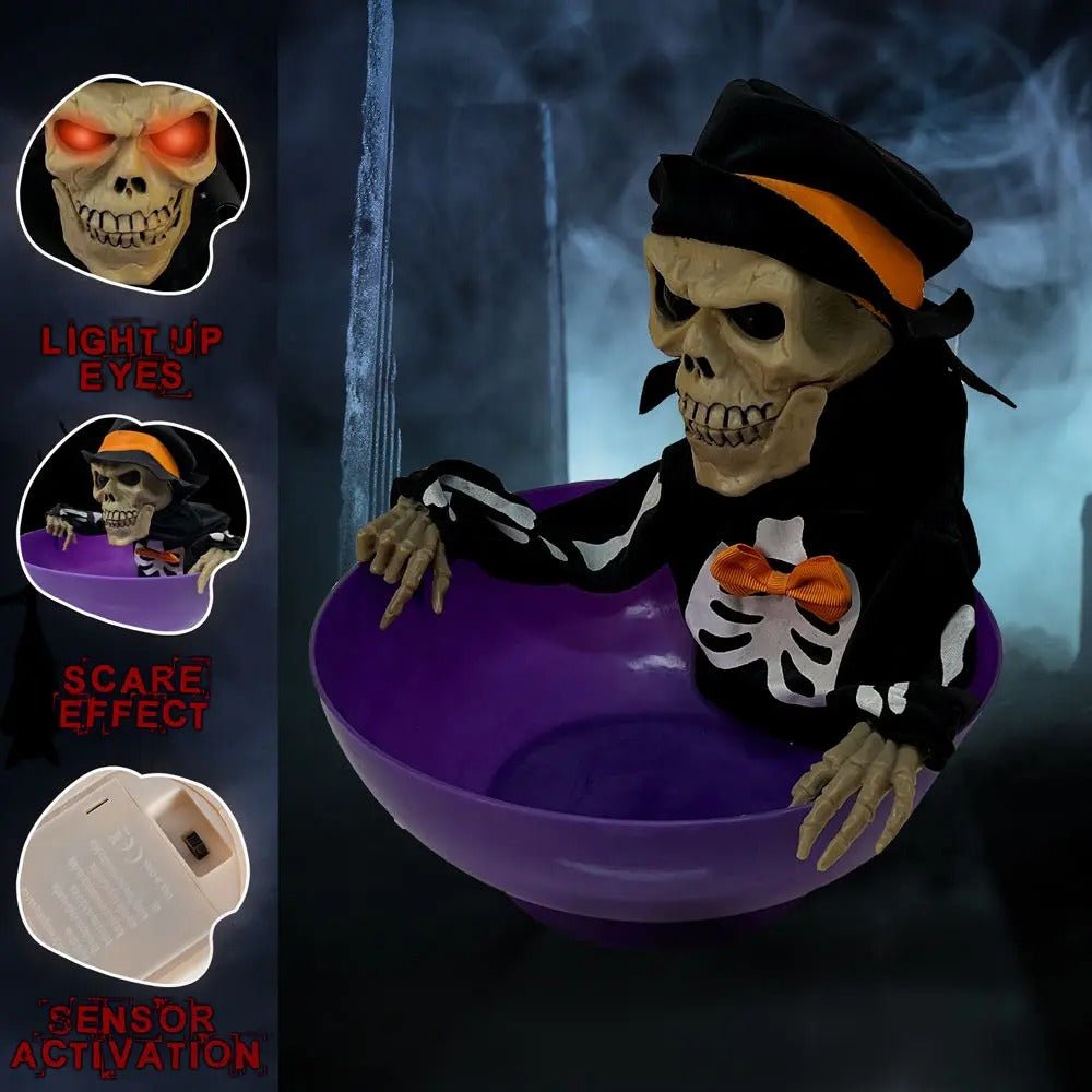Halloween Candy Bowl Electric Ghost Fruit Plate Party Decoration