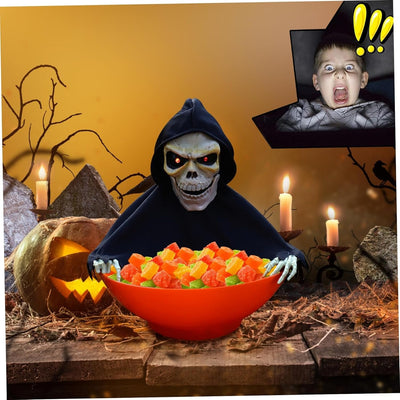 Halloween Candy Bowl Electric Ghost Fruit Plate Party Decoration