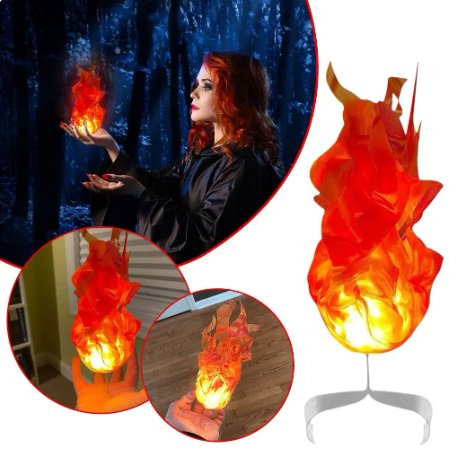 Halloween Floating Fireball Prop LED Glowing Orb Decoration