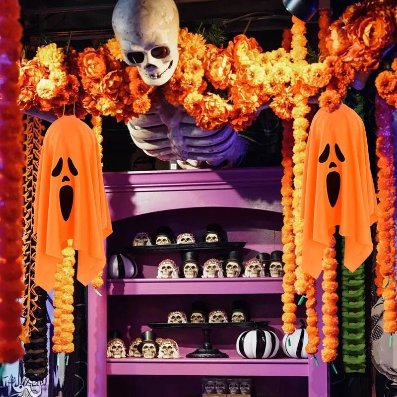 Halloween Ghost Windsock With LED Light Flying Screaming Face Decor