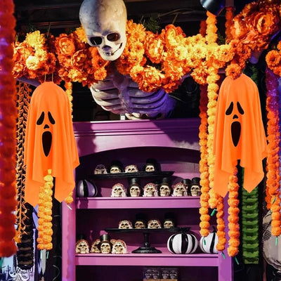 Halloween Ghost Windsock With LED Light Flying Screaming Face Decor