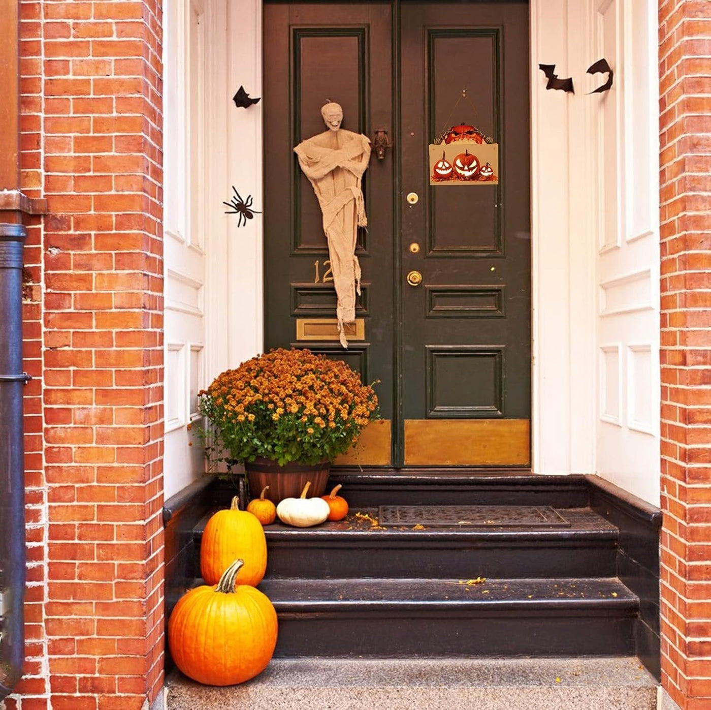 Halloween Wooden Door Sign Night Light Hanging Decor For Home