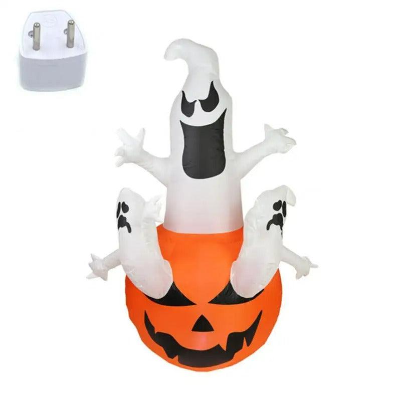 Halloween Inflatable Ghost Decoration Holding Pumpkin For Festive Party