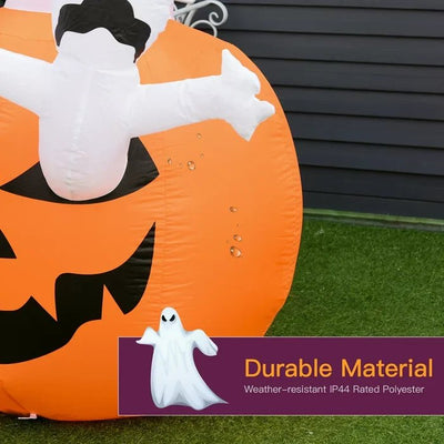 Halloween Inflatable Ghost Decoration Holding Pumpkin For Festive Party
