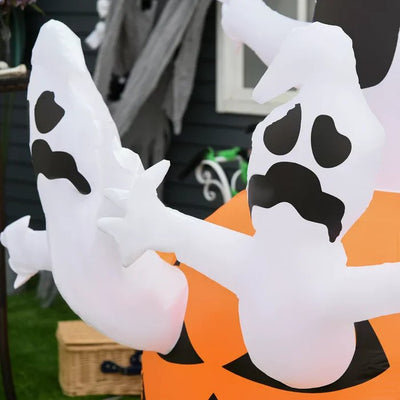 Halloween Inflatable Ghost Decoration Holding Pumpkin For Festive Party