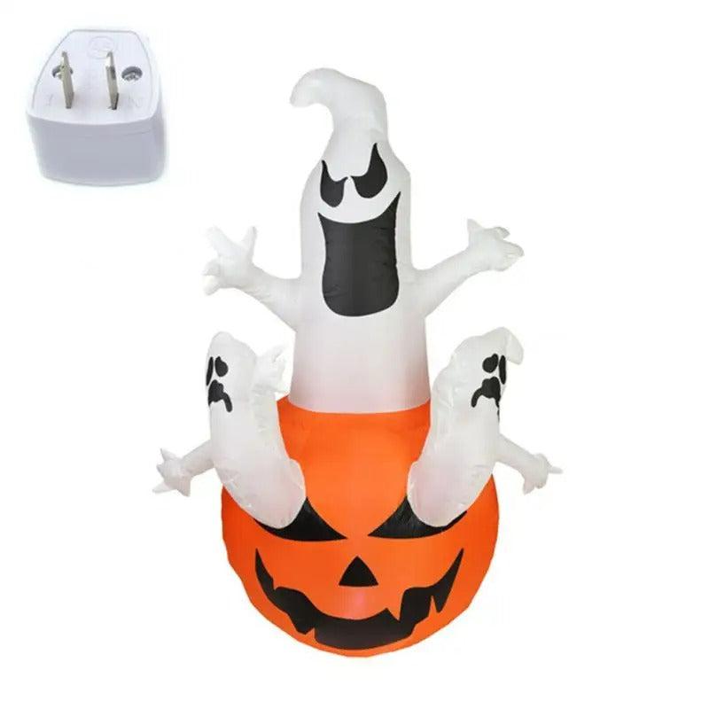 Halloween Inflatable Ghost Decoration Holding Pumpkin For Festive Party