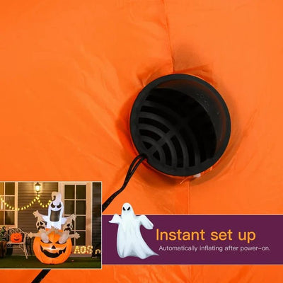 Halloween Inflatable Ghost Decoration Holding Pumpkin For Festive Party