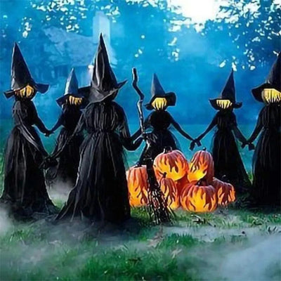 Halloween Inflatable Witches Light Up Three Witches Outdoor Decoration