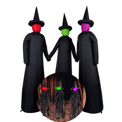 Halloween Inflatable Witches Light Up Three Witches Outdoor Decoration