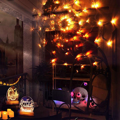 Halloween Spider Lights Waterproof LED Spiderweb Party Decoration