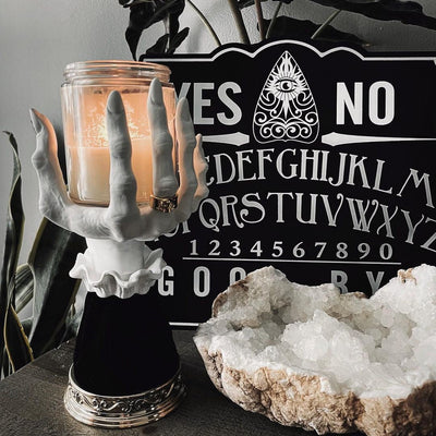 Halloween Candle Holder Palm Tray Witch Hand Decorative Party Accent