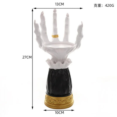 Halloween Candle Holder Palm Tray Witch Hand Decorative Party Accent