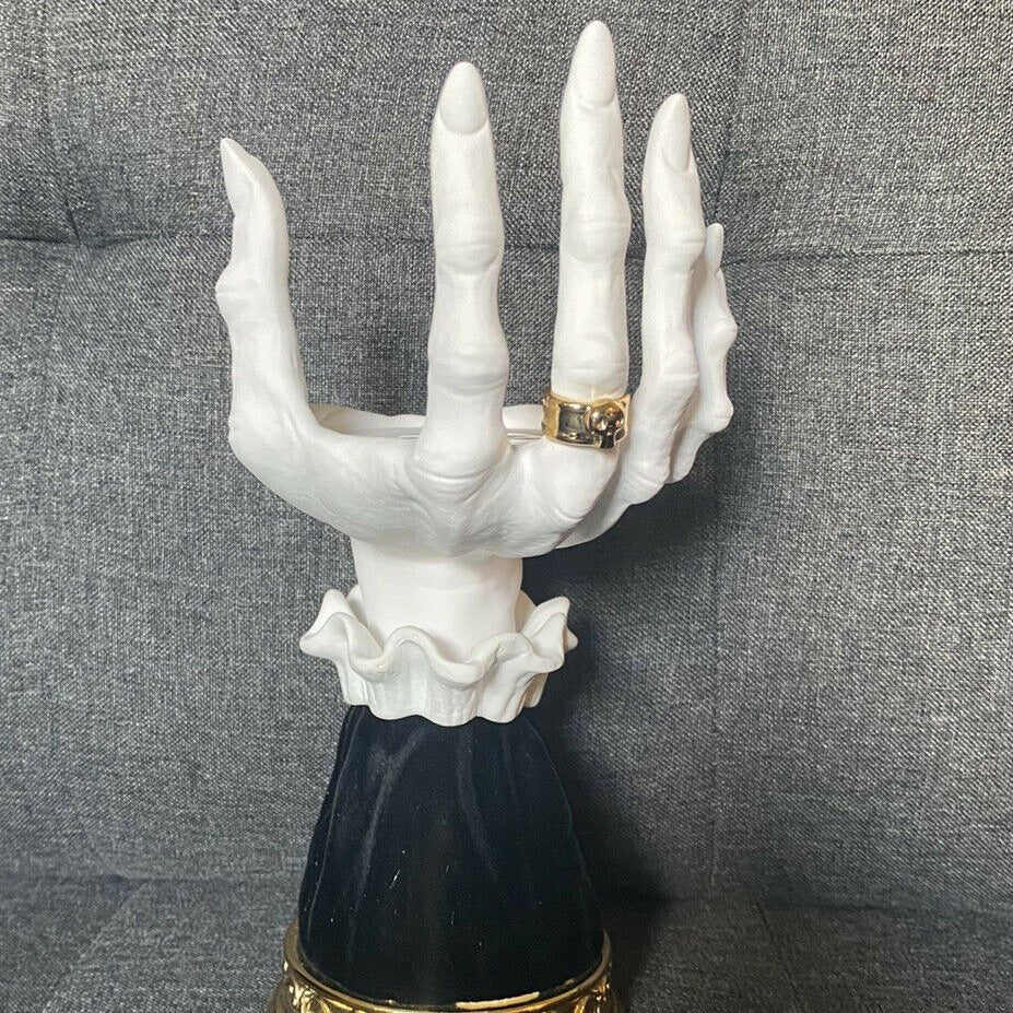 Halloween Candle Holder Palm Tray Witch Hand Decorative Party Accent