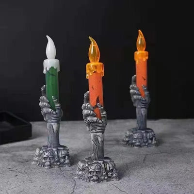 LED Skeleton Hand Candle Holder Halloween Party Decoration Lamp