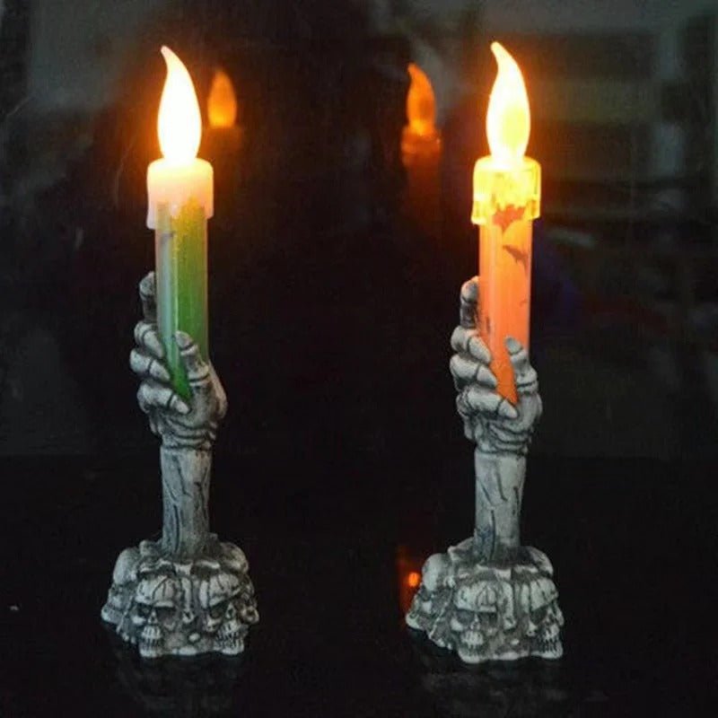 LED Skeleton Hand Candle Holder Halloween Party Decoration Lamp