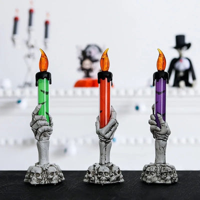 LED Skeleton Hand Candle Holder Halloween Party Decoration Lamp