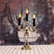 Halloween Skeleton Candle Holder Three-Head Skull Gothic LED Candelabra