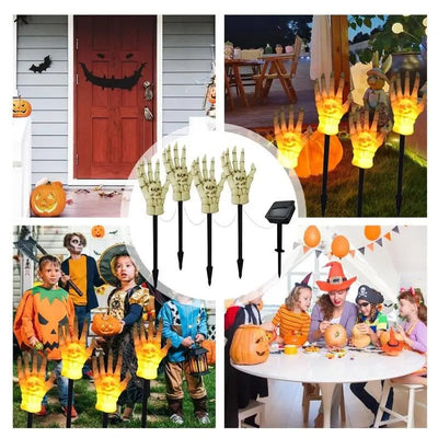 Halloween Solar Stake Lights Skeleton Hand Outdoor Garden Lamp