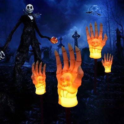 Halloween Solar Stake Lights Skeleton Hand Outdoor Garden Lamp
