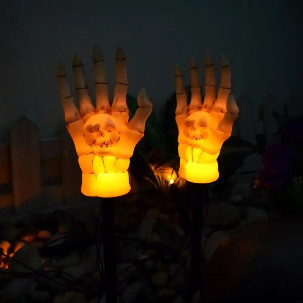 Halloween Solar Stake Lights Skeleton Hand Outdoor Garden Lamp