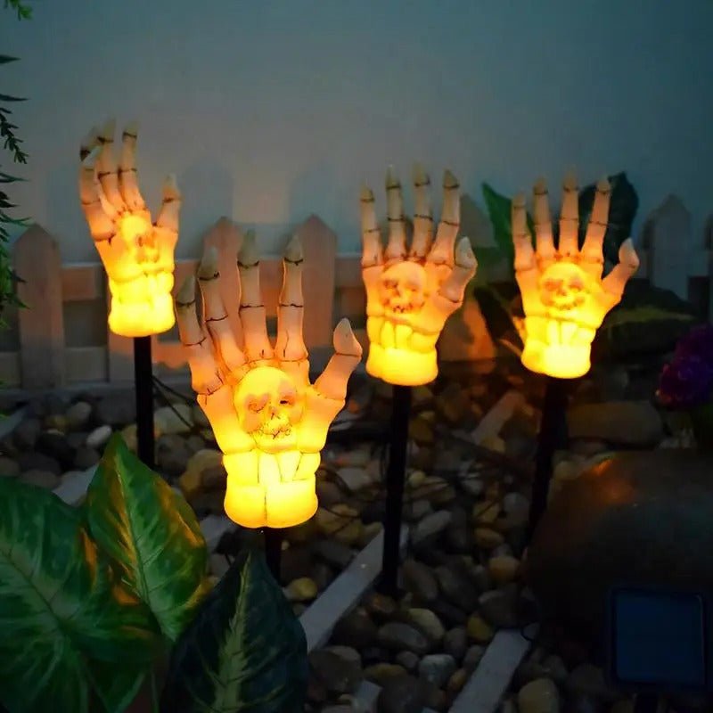 Halloween Solar Stake Lights Skeleton Hand Outdoor Garden Lamp