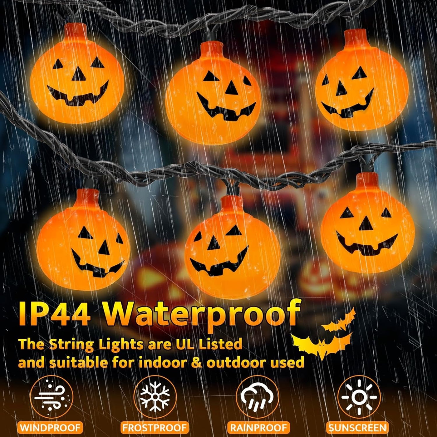 Halloween LED Pumpkin String Lights For Indoor Outdoor Decoration