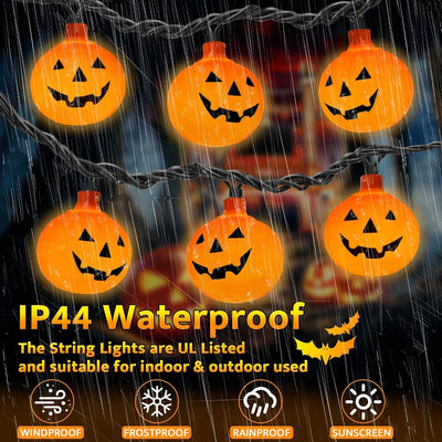 Halloween LED Pumpkin String Lights For Indoor Outdoor Decoration