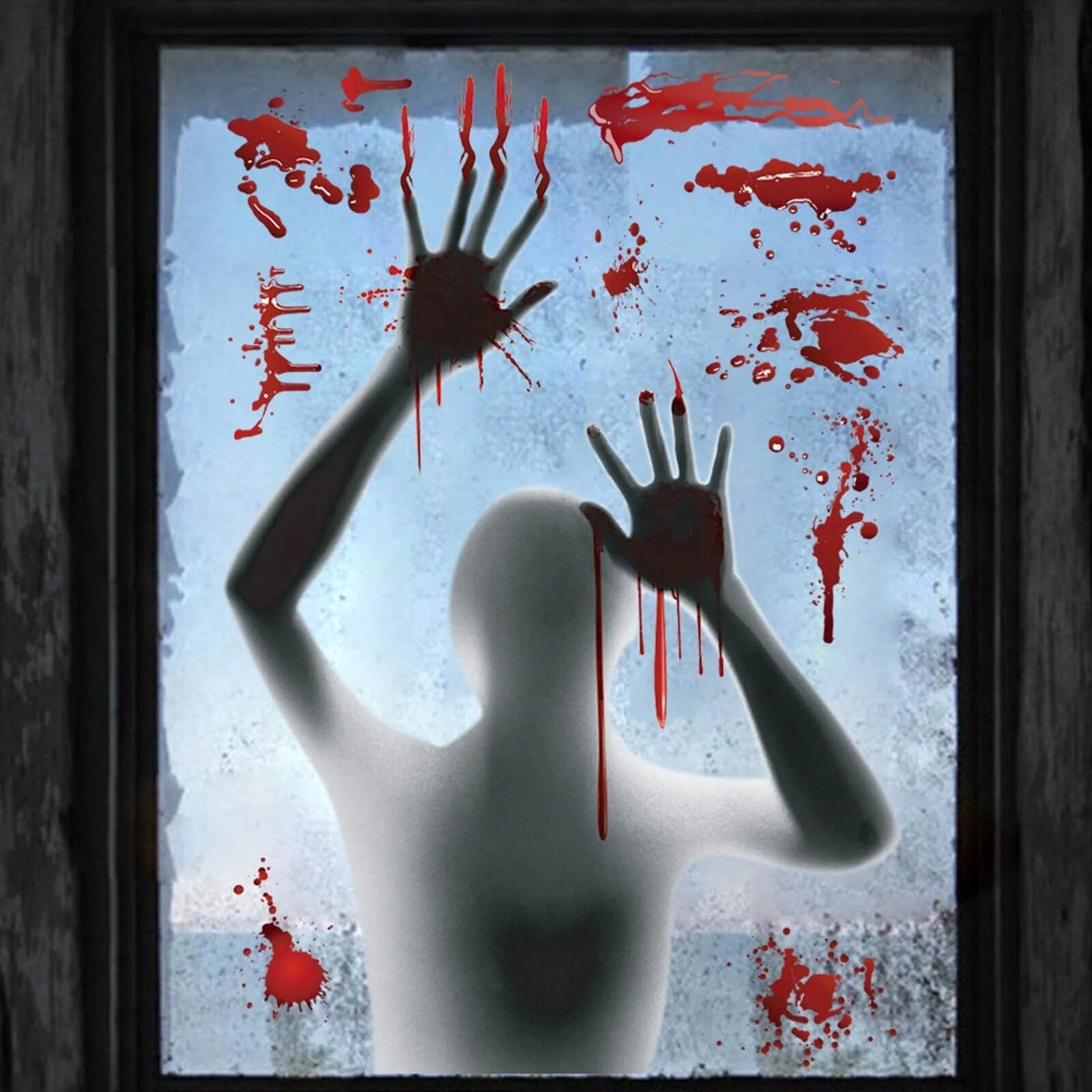 Halloween Wall Stickers Self Adhesive Ghost Blood Fingerprint Decorations